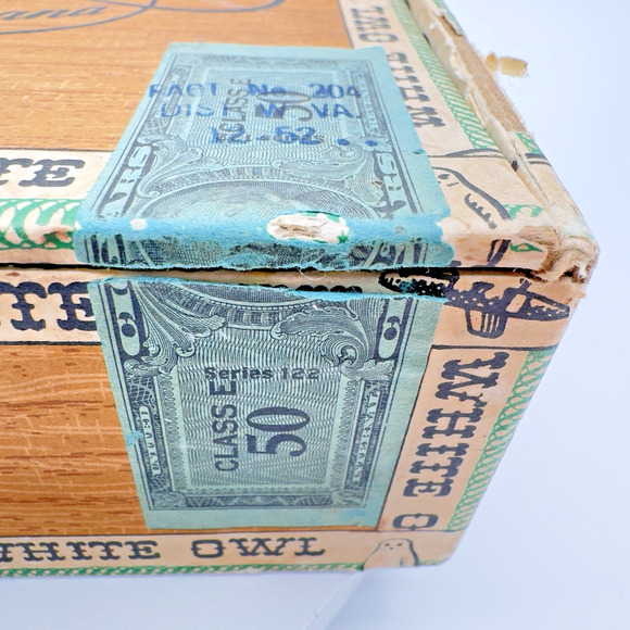 Vintage WHITE OWL Cigar Box Invincible 10 Cents Factory Number 204 Empty Prop - Picture 10 of 16